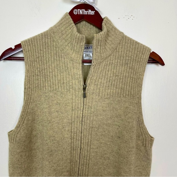 Pendleton Women’s 100% Lamb’s Wool Knit Zip Up Vest Fall Neutral Small Normore - Picture 3 of 7